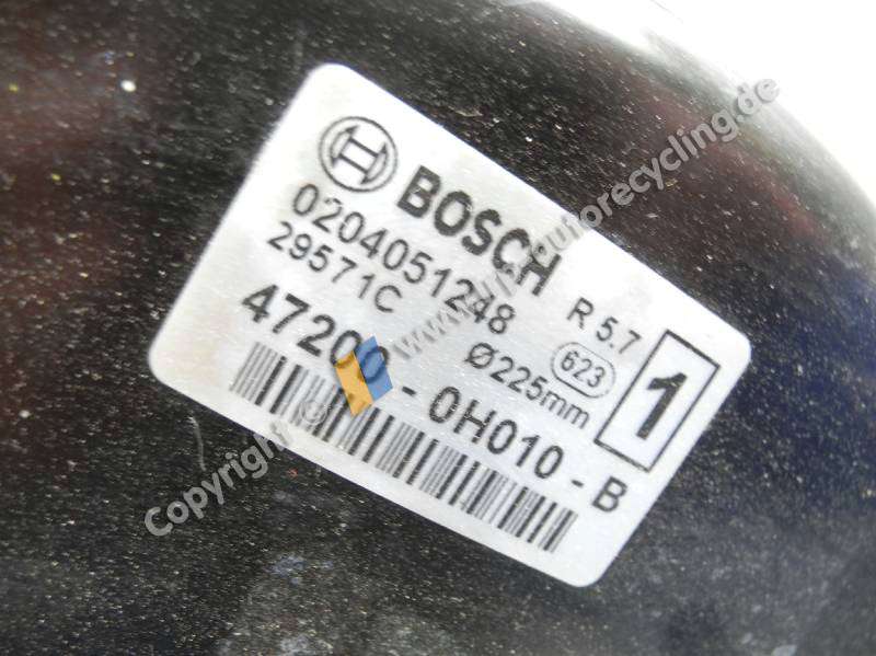 Citroen C1 Bj. 2007 original Bremskraftverstärker 472000H010B Bosch 0204051248